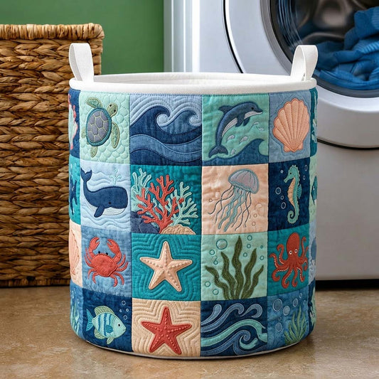Beach Life Quilted Laundry Basket GDTONTD432