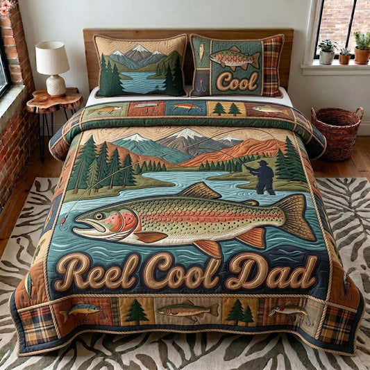 Mountain Catch Dad 3-Piece Quilted Bedding Set GDTONTD436
