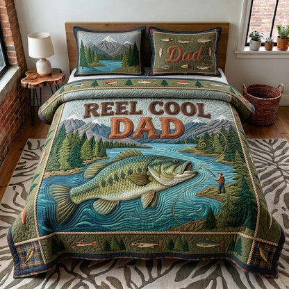 Lakeside Reel Dad 3-Piece Quilted Bedding Set GDTONTD437