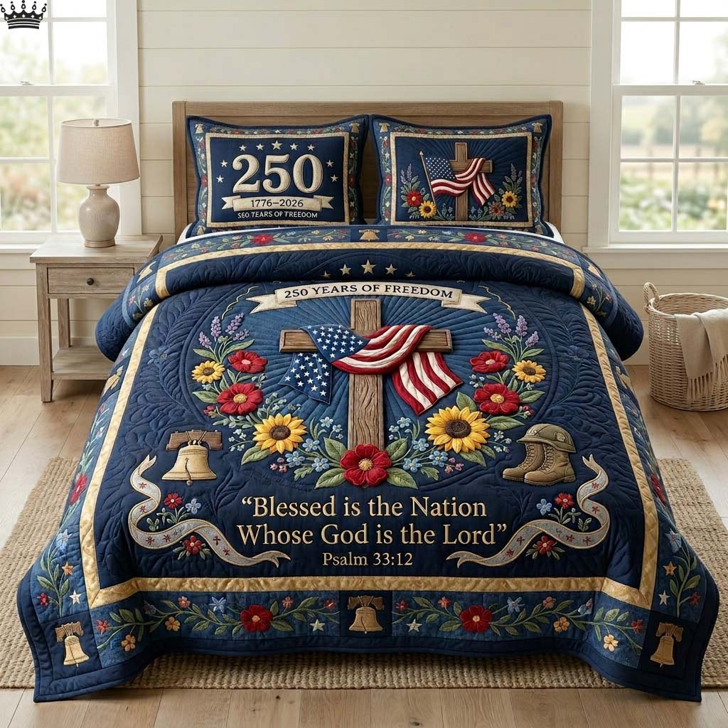 Blessed Nation 3-Piece Quilted Bedding Set GDTONTD466