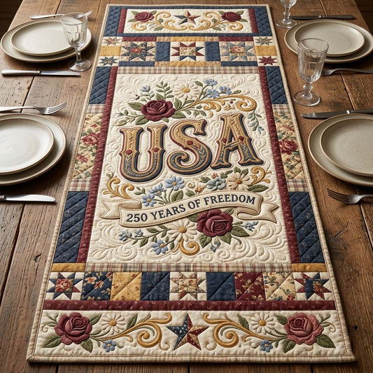 Freedom Bloom Quilted Table Runner GDTONTD47