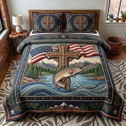 Faith Trout 3-Piece Quilted Bedding Set GDTONTD475