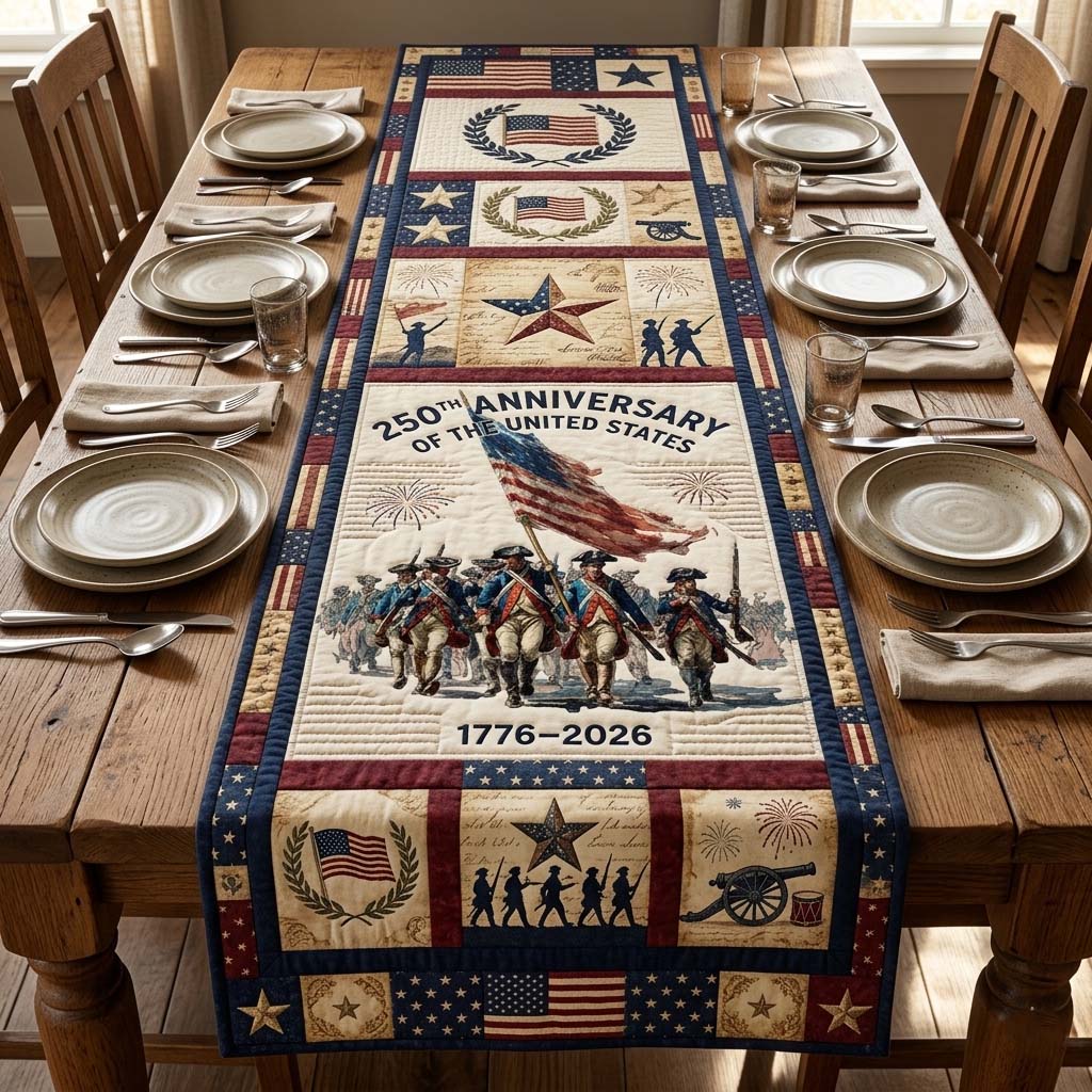 Freedom March Quilted Table Runner GDTONTD48