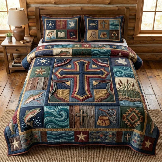 Fisher Faith 3-Piece Quilted Bedding Set GDTONTD480