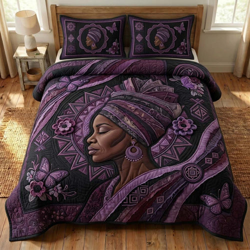 Purple Grace 3-Piece Quilted Bedding Set GDTONTD487