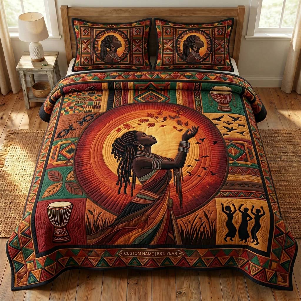 Harvest Dance 3-Piece Quilted Bedding Set GDTONTD491