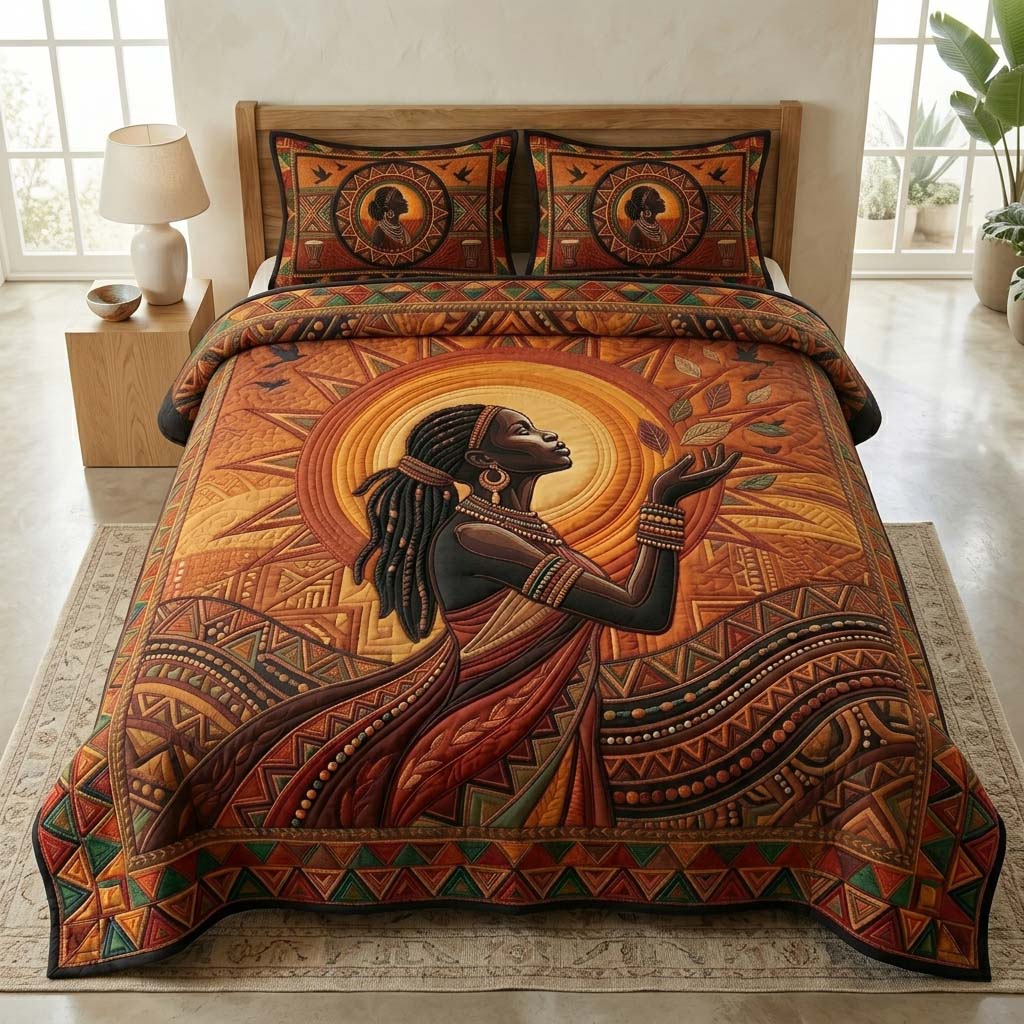 Savanna Grace 3-Piece Quilted Bedding Set GDTONTD493