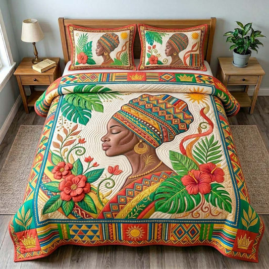 Ivory Garden Queen 3-Piece Quilted Bedding Set GDTONTD530