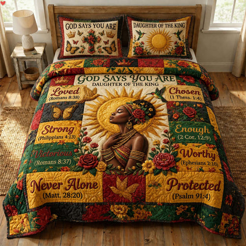 Daughter of the King 3-Piece Quilted Bedding Set GDTONTD584