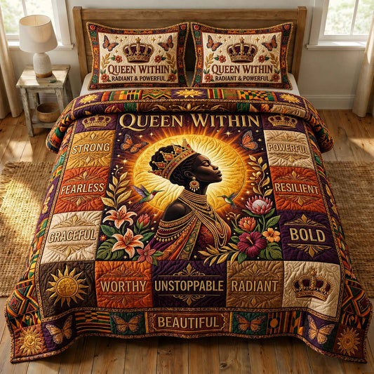 Queen Within 3-Piece Quilted Bedding Set GDTONTD586