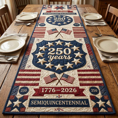 Patriot Shield Quilted Table Runner GDTONTD59