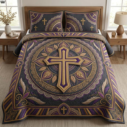 Royal Cross Grace 3-Piece Quilted Bedding Set GDTONTD628