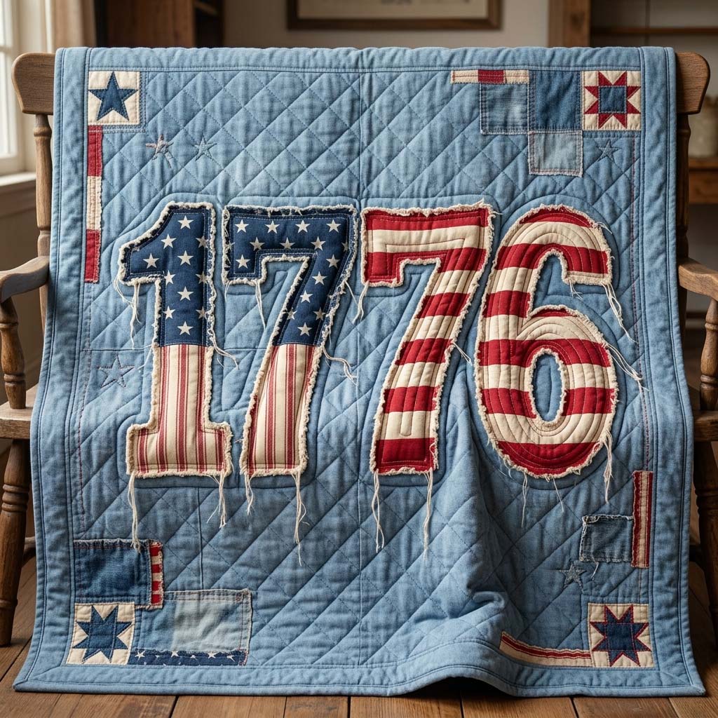 Denim Liberty Quilted Blanket GDTONTD67