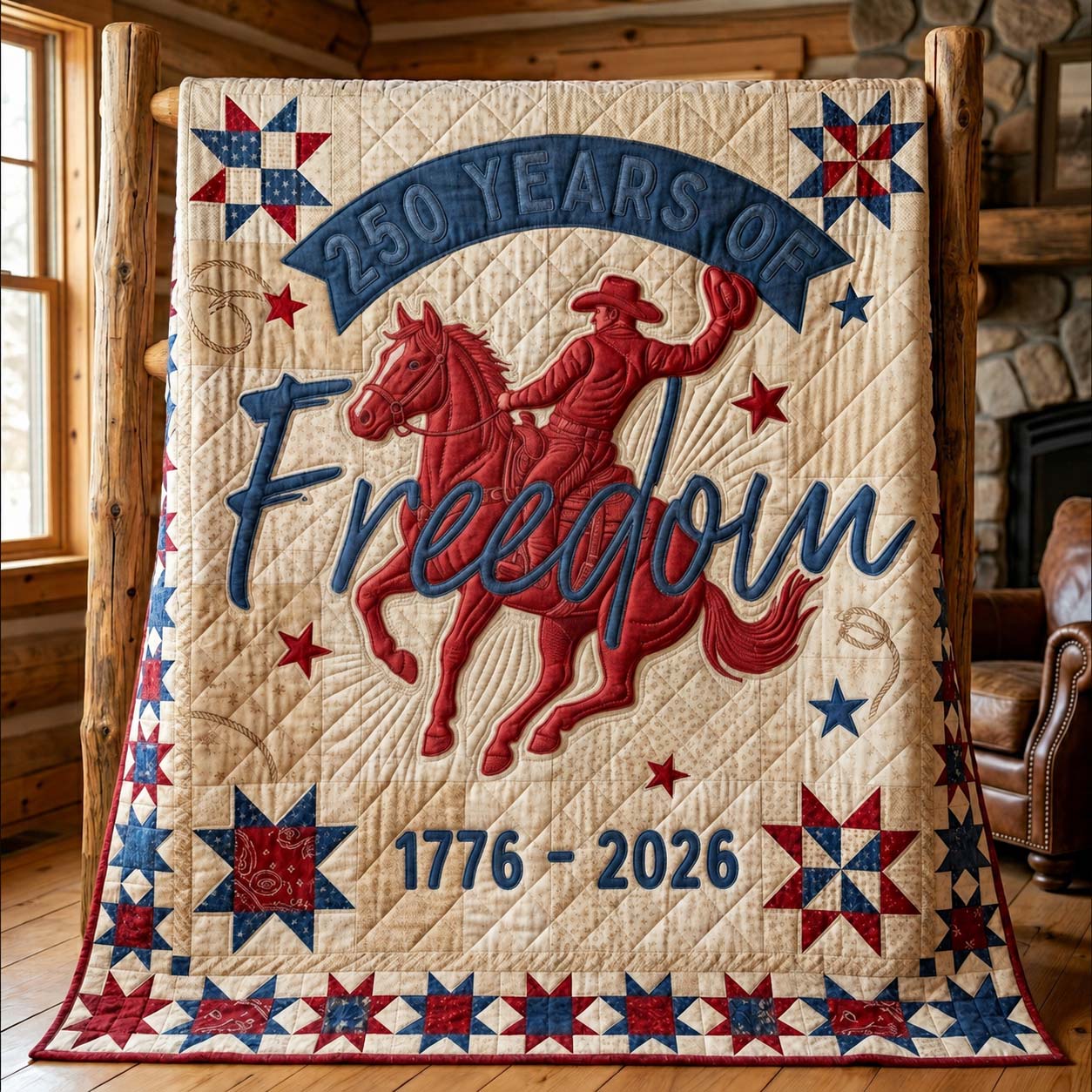 Cowboy Freedom Quilted Blanket GDTONTD69