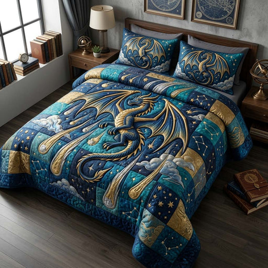 Starfire Dragon 3-Piece Quilted Bedding Set GDTONTD700