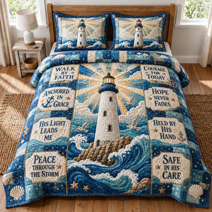 Grace Beacon 3-Piece Quilted Bedding Set GDTONTD727