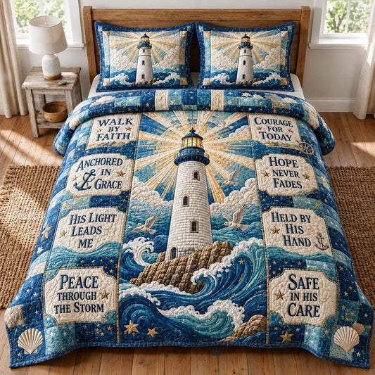 Grace Beacon 3-Piece Quilted Bedding Set GDTONTD727