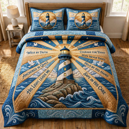 Anchored Hope 3-Piece Quilted Bedding Set GDTONTD729