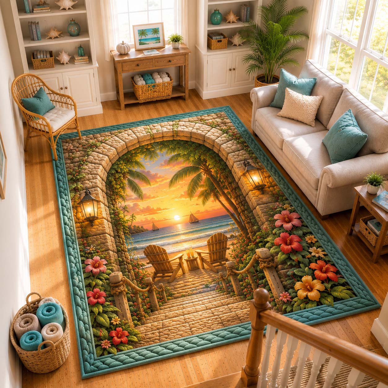 Beach Escape Area Rug GDTONTD765