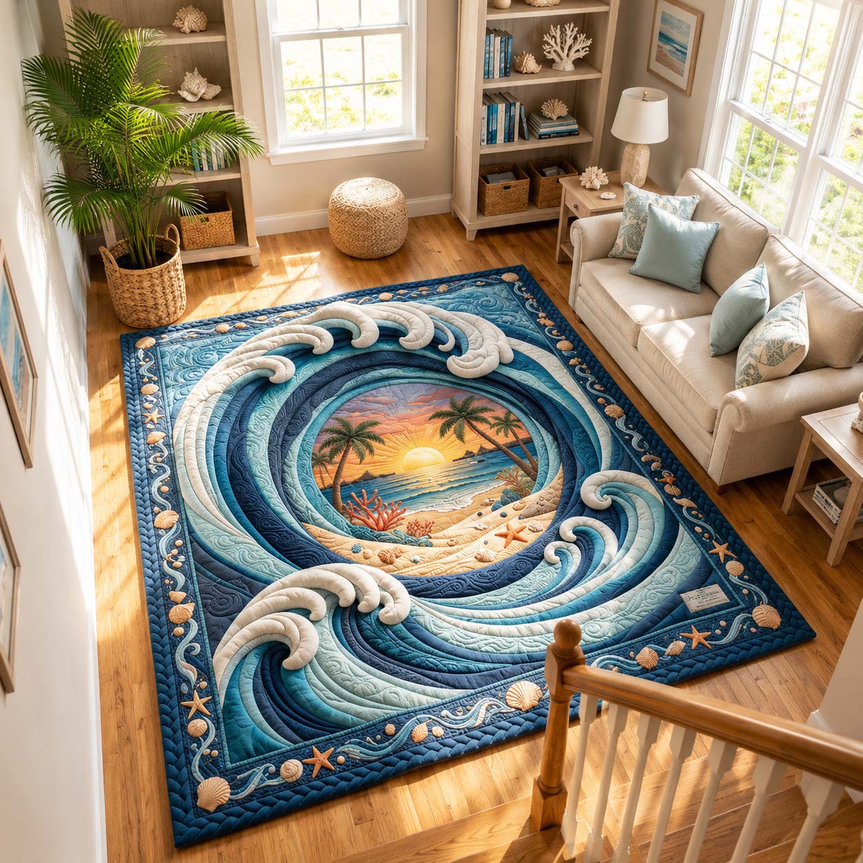 Ocean Swirl Area Rug GDTONTD766