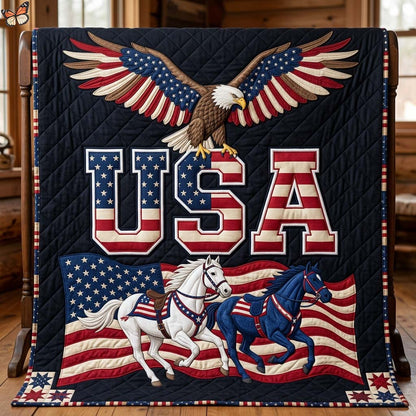 Patriot Horses Quilted Blanket GDTONTD77