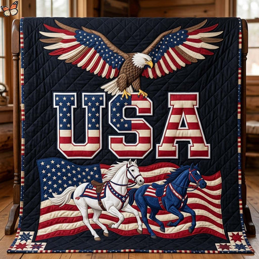 Patriot Horses Quilted Blanket GDTONTD77