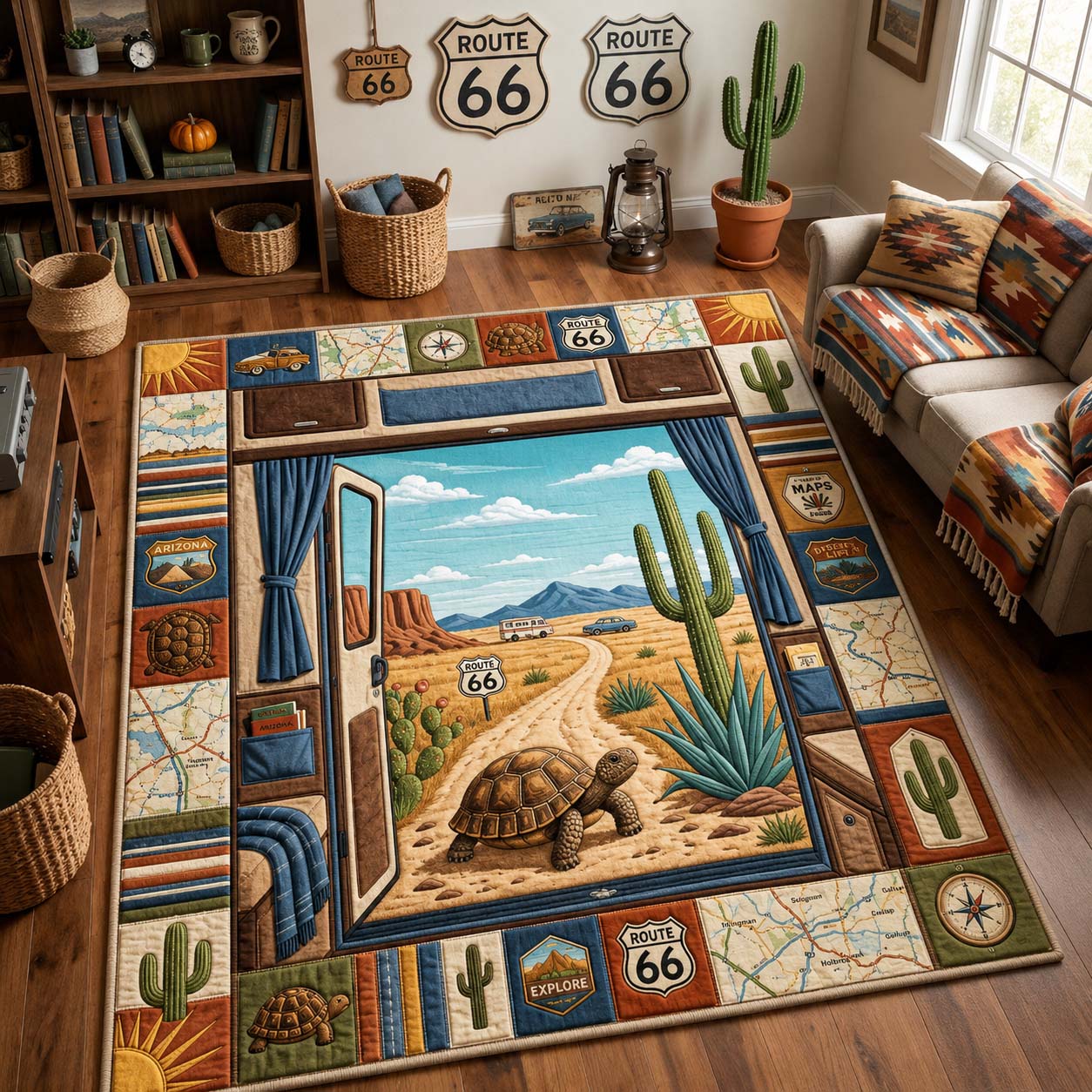 Camper Window Journey Area Rug GDTONTD800