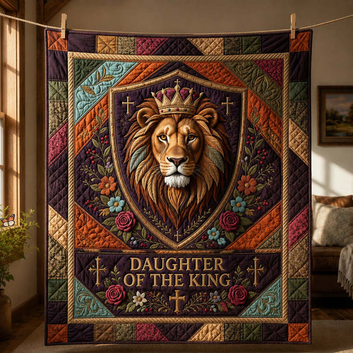 Faithful Lion Shield Quilted Blanket GDTONTD806