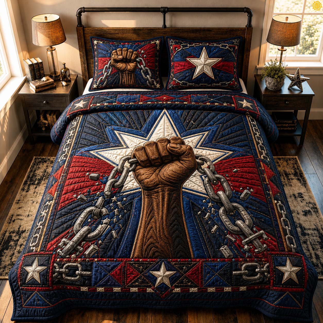 Broken Chains Freedom 3-Piece Quilted Bedding Set GDTONTD838