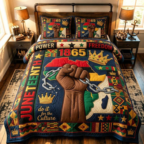 Juneteenth Culture Power 3-Piece Quilted Bedding Set GDTONTD840
