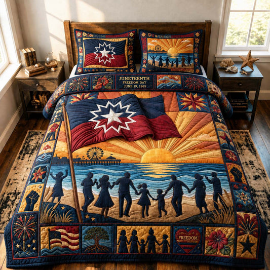 Freedom Sunrise Family 3-Piece Quilted Bedding Set GDTONTD843