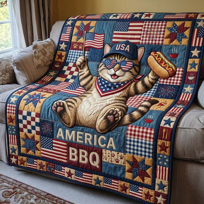 America BBQ Kitty Quilted Blanket GDTONTD844