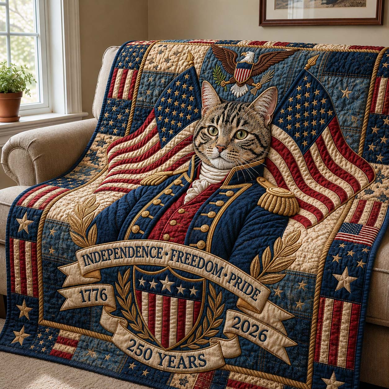 Liberty General Cat Quilted Blanket GDTONTD846