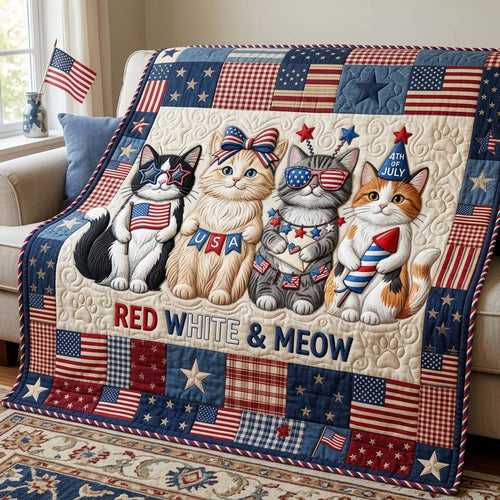 Meow Parade Kitties Quilted Blanket GDTONTD848