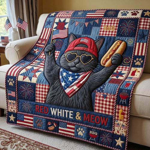 BBQ Rebel Kitty Quilted Blanket GDTONTD849