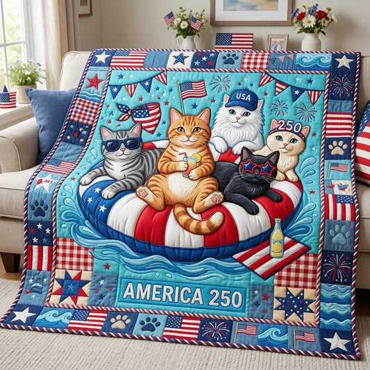 Pool Party Cats Quilted Blanket GDTONTD850