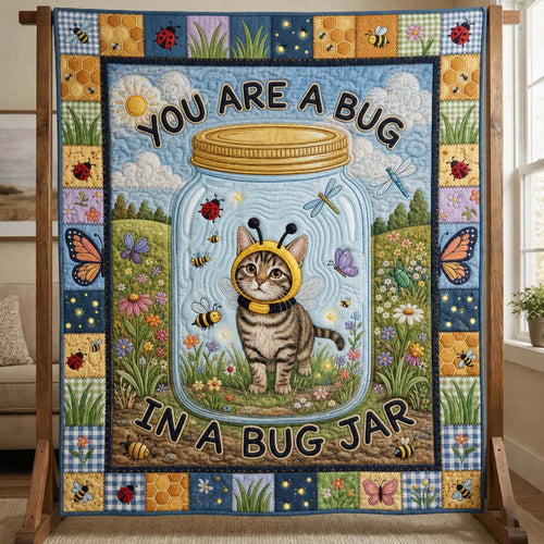 Bug Jar Kitty Quilted Blanket GDTONTD852
