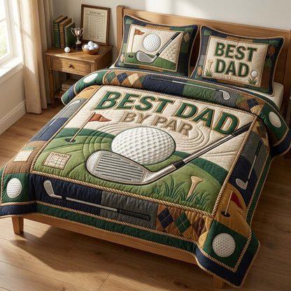 Classic Golf Dad 3-Piece Quilted Bedding Set GDTONTD877
