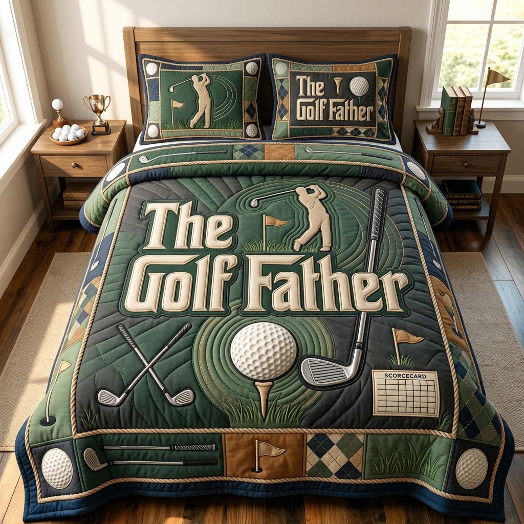 The Golf Father 3-Piece Quilted Bedding Set GDTONTD879