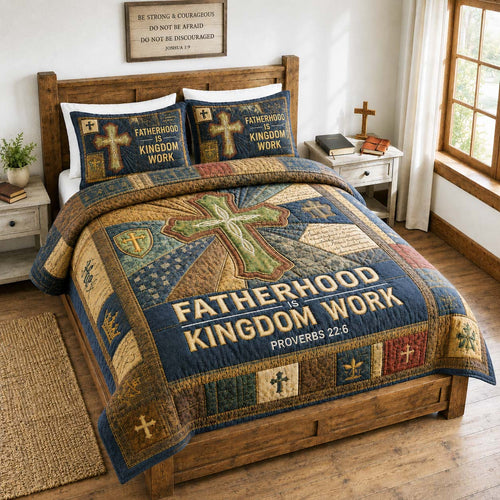 Kingdom Work Fatherhood 3-Piece Quilted Bedding Set GDTONTD883