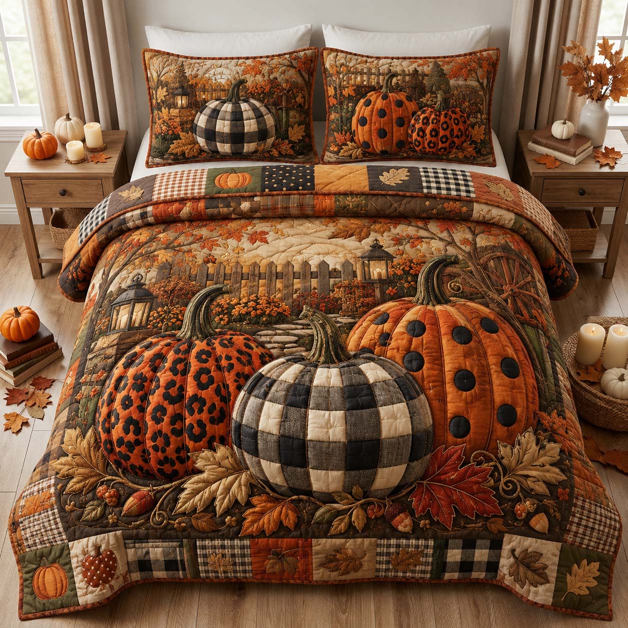Fall For Jesus 3-Piece Quilted Bedding Set GDTONTD908