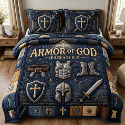 Armor Of God 3-Piece Quilted Bedding Set GDTONTD911