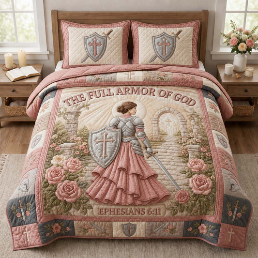 Full Armor Grace 3-Piece Quilted Bedding Set GDTONTD912