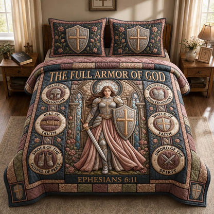 Warrior Faith Armor 3-Piece Quilted Bedding Set GDTONTD913