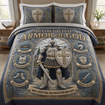 Scripture Armor Knight 3-Piece Quilted Bedding Set GDTONTD914