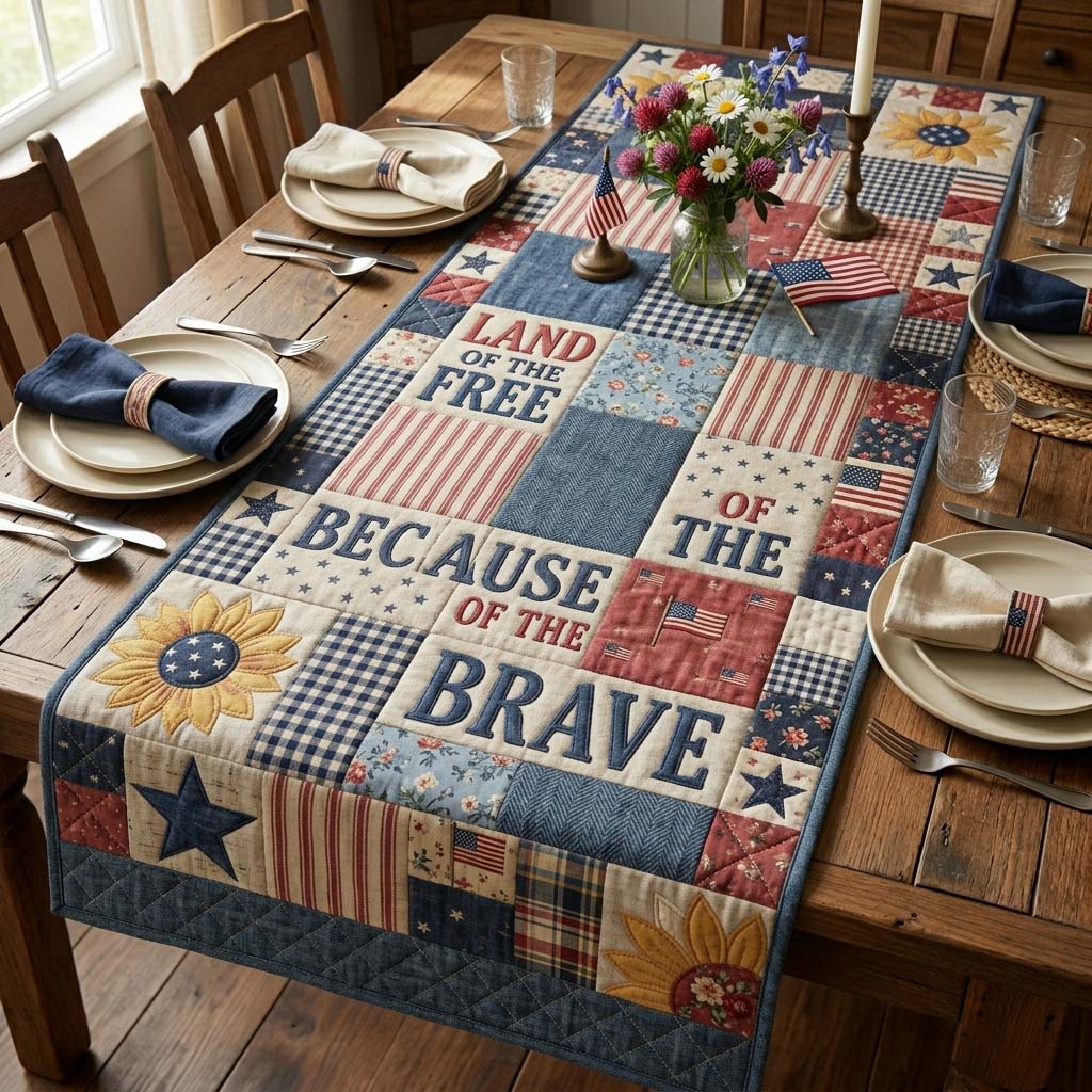 Brave Freedom Quilted Table Runner GDTONTD92