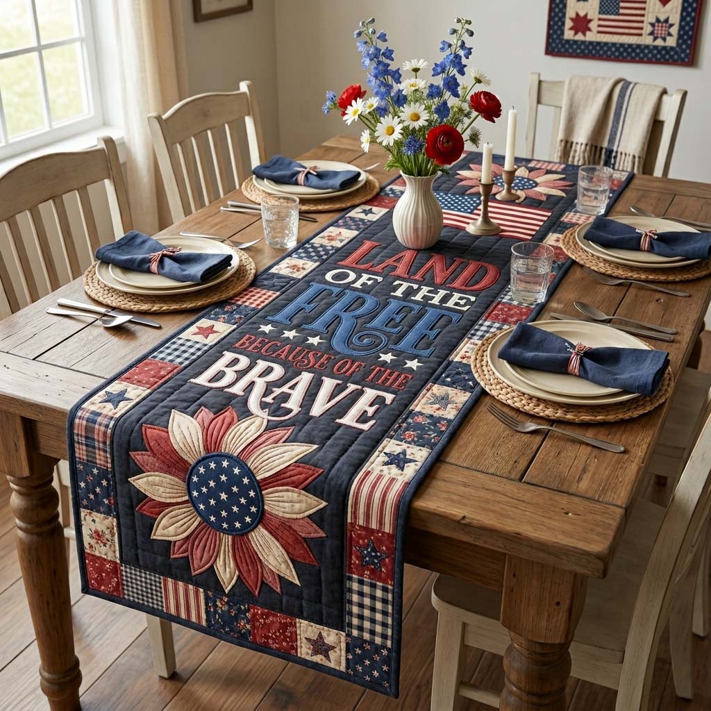 Brave Bloom Quilted Table Runner GDTONTD93