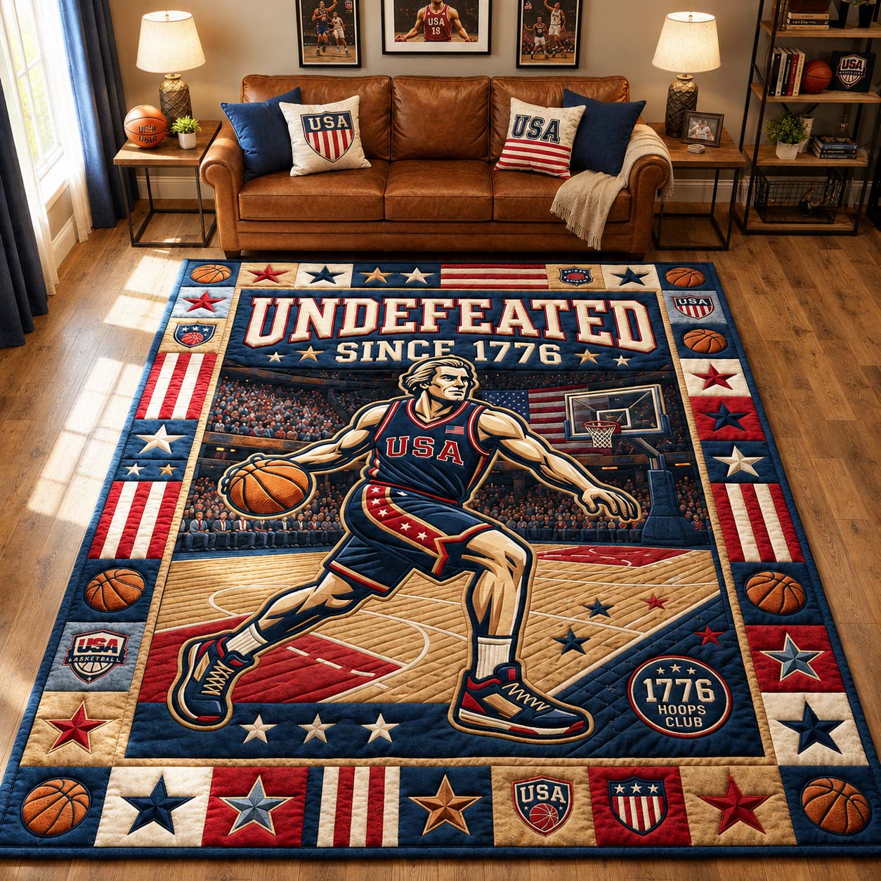 Liberty Basketball Star Area Rug GDTONTD939