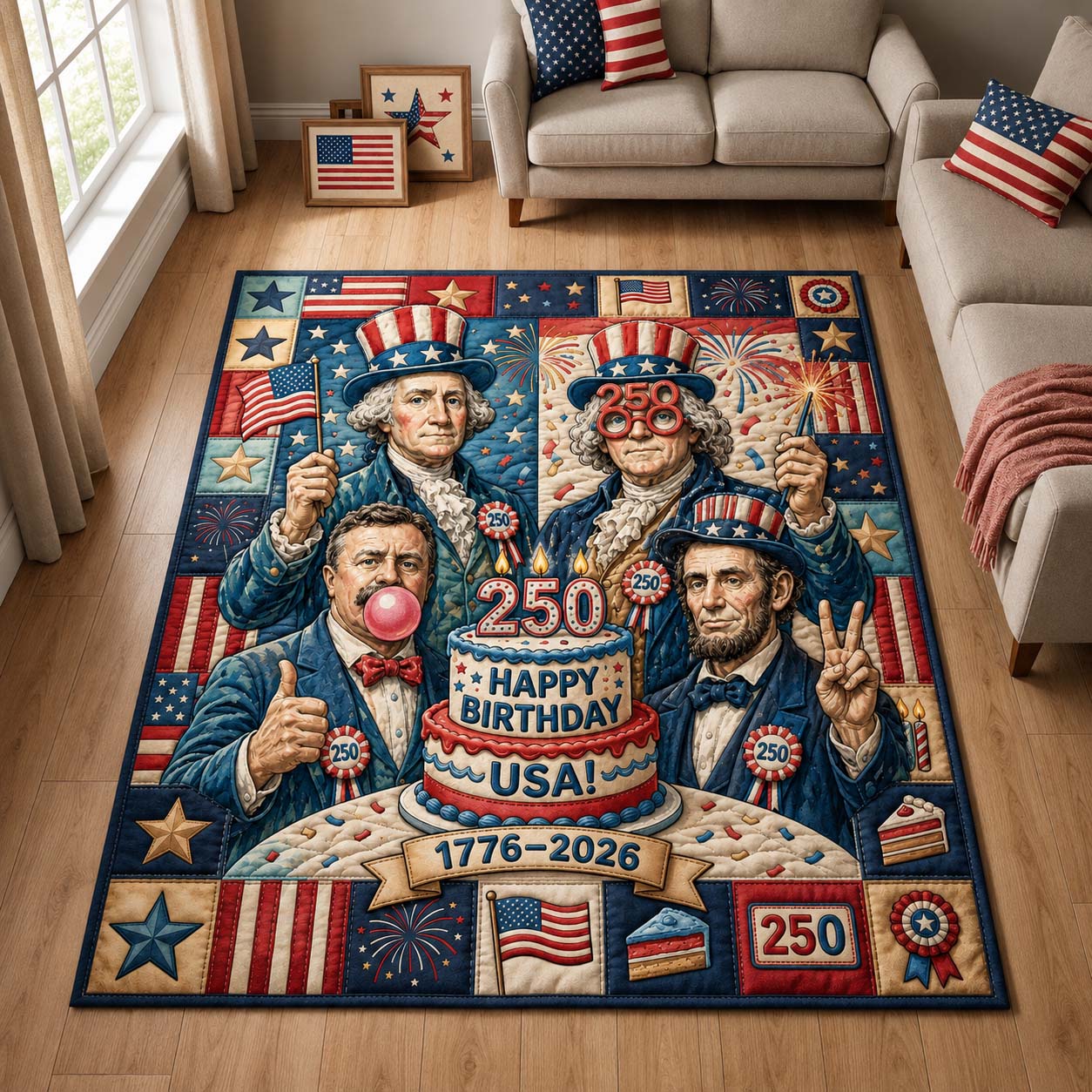 Birthday USA 250 Area Rug GDTONTD943
