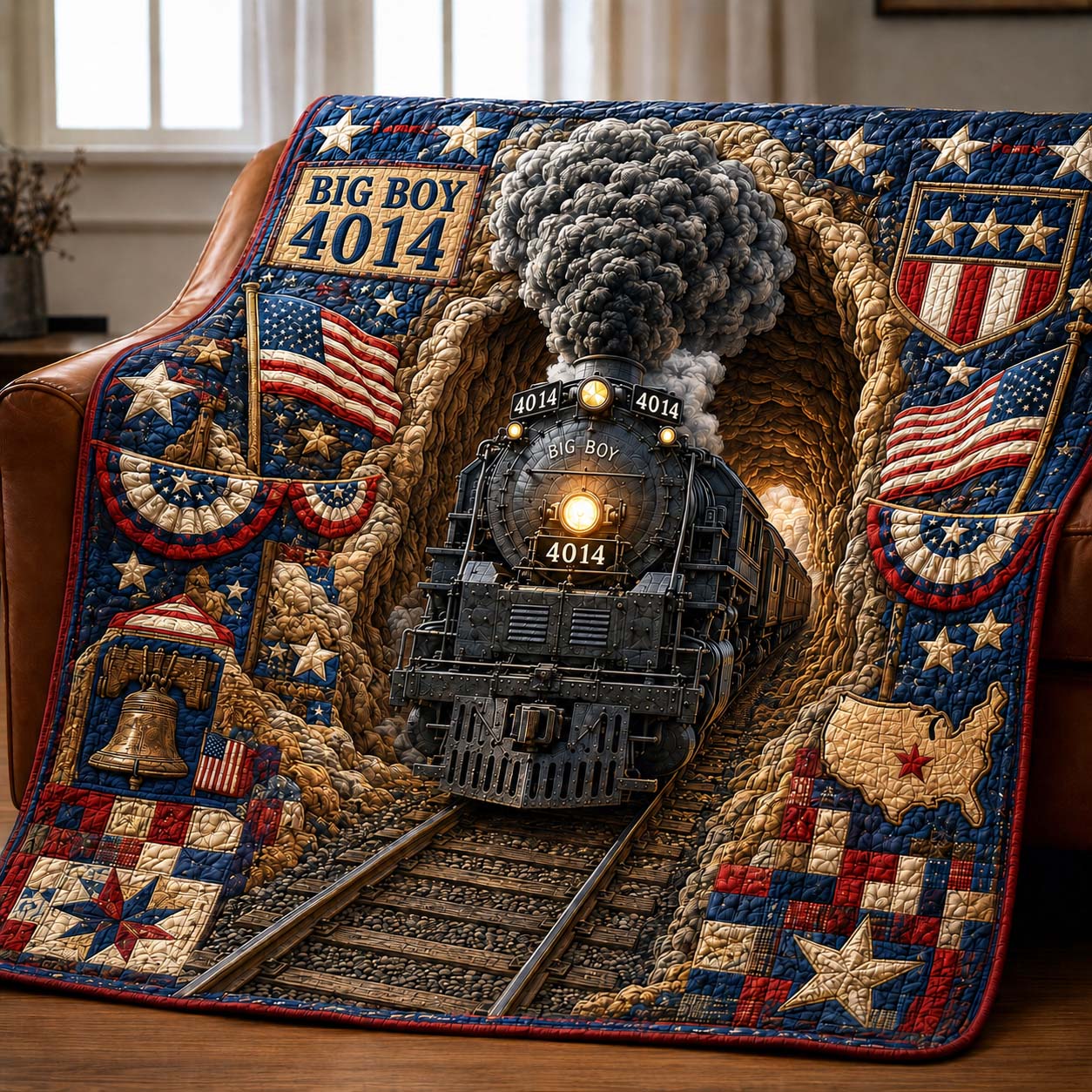 Patriotic Iron Horse Quilted Blanket GDTONTD966